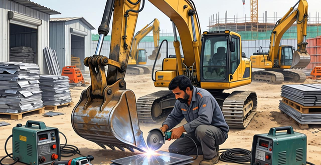 挖掘机动臂斗杆修复_挖掘机大小臂(动臂斗杆)专业铆焊修复_2000卢比斗杆维修