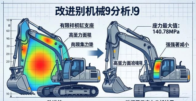 斗杆缸活塞杆支座应力集中解决方法_挖掘机斗杆开裂原因分析_现场抢修挖掘机大臂油缸支座开裂