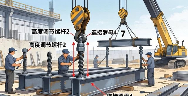钢混组合梁拼装工艺_钢梁铆焊后起拱度控制与矫正_钢梁拼装预拱度调节装置