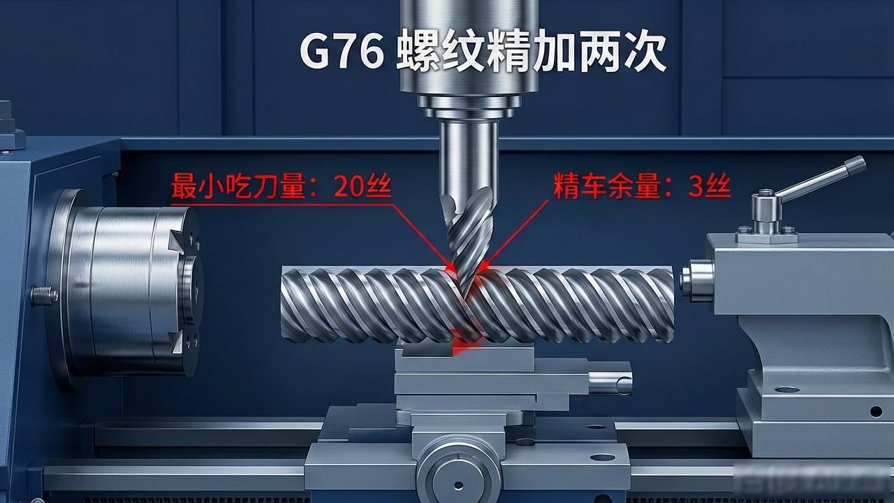 CNC车削加工循环指令_G76指令车削螺纹_G76复合循环编程格式