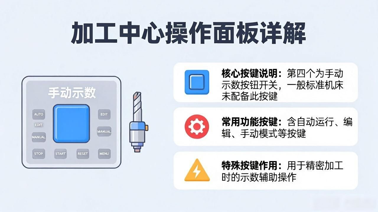 CNC铣削加工中心操作面板_加工中心操作面板详解_法兰克加工中心面板按键解读