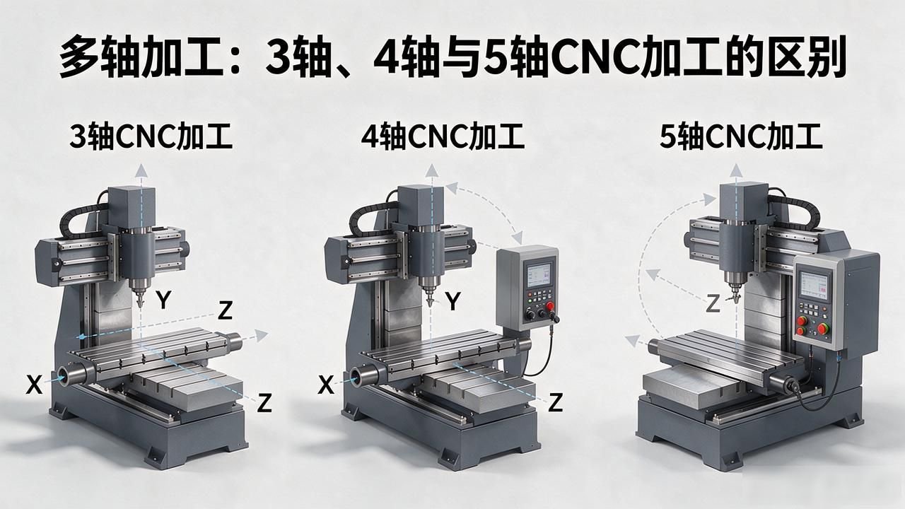 多轴加工：3轴、4轴与5轴CNC加工的区别